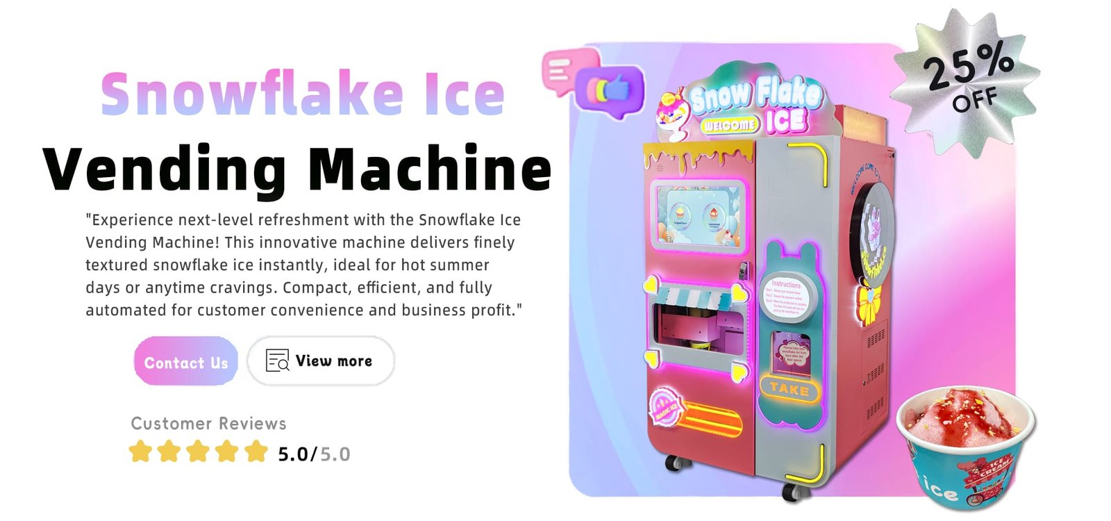 Snowflake ice vending machine