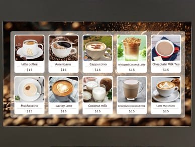 Coffee machine touch screen