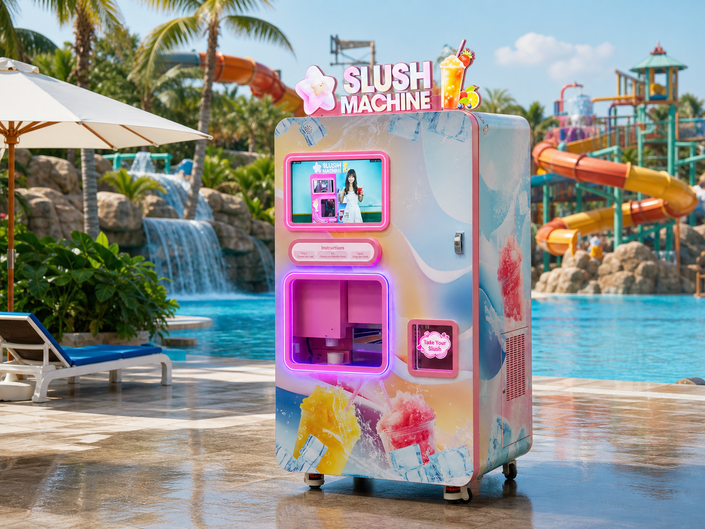 Slush vending machines at the water park