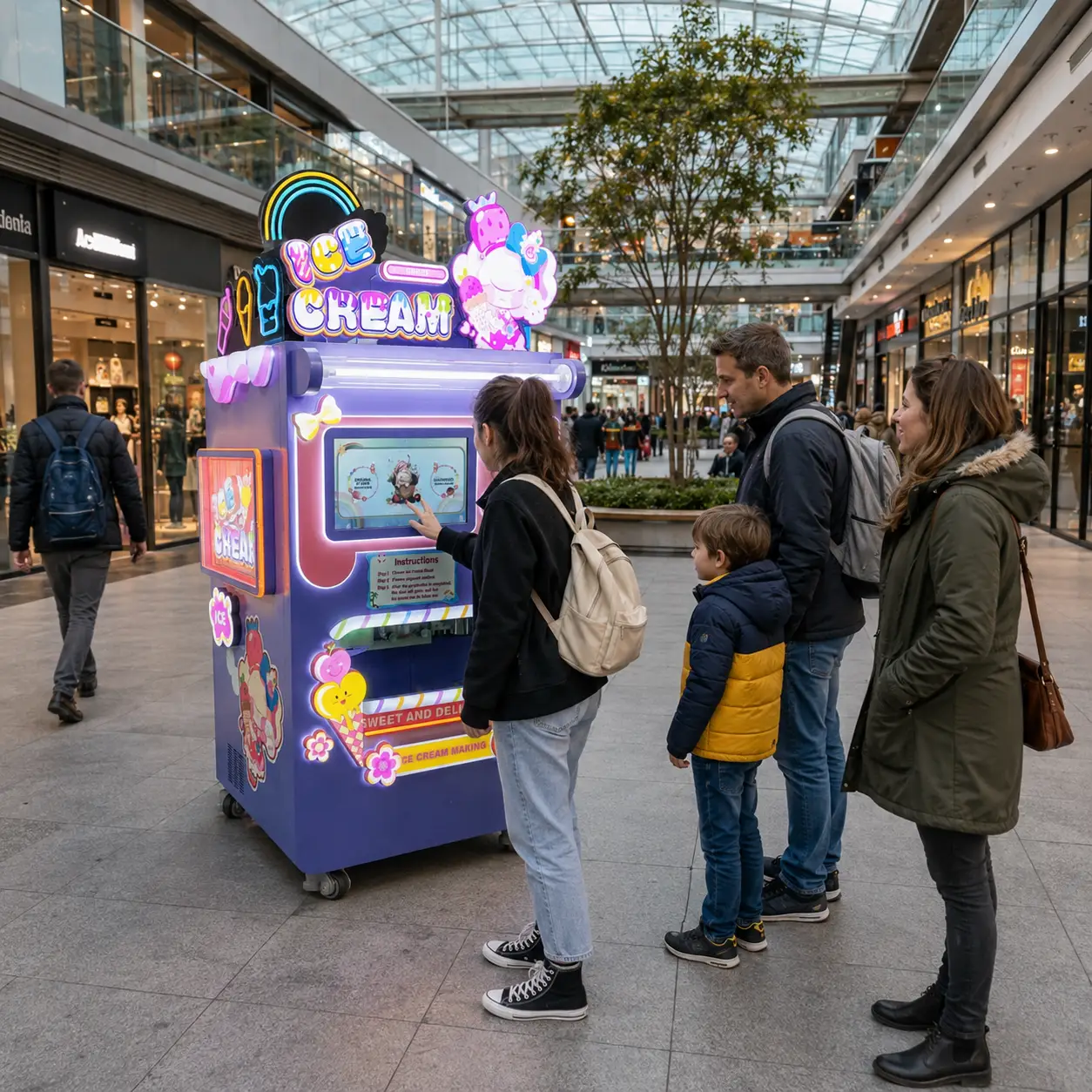 Ice cream vending machine XG-210 in a Dutch shopping mall