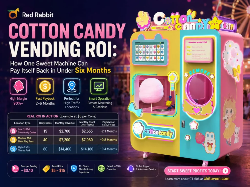 Cotton Candy Vending ROI: How One Sweet Machine Can Pay Itself Back in Under Six Months
