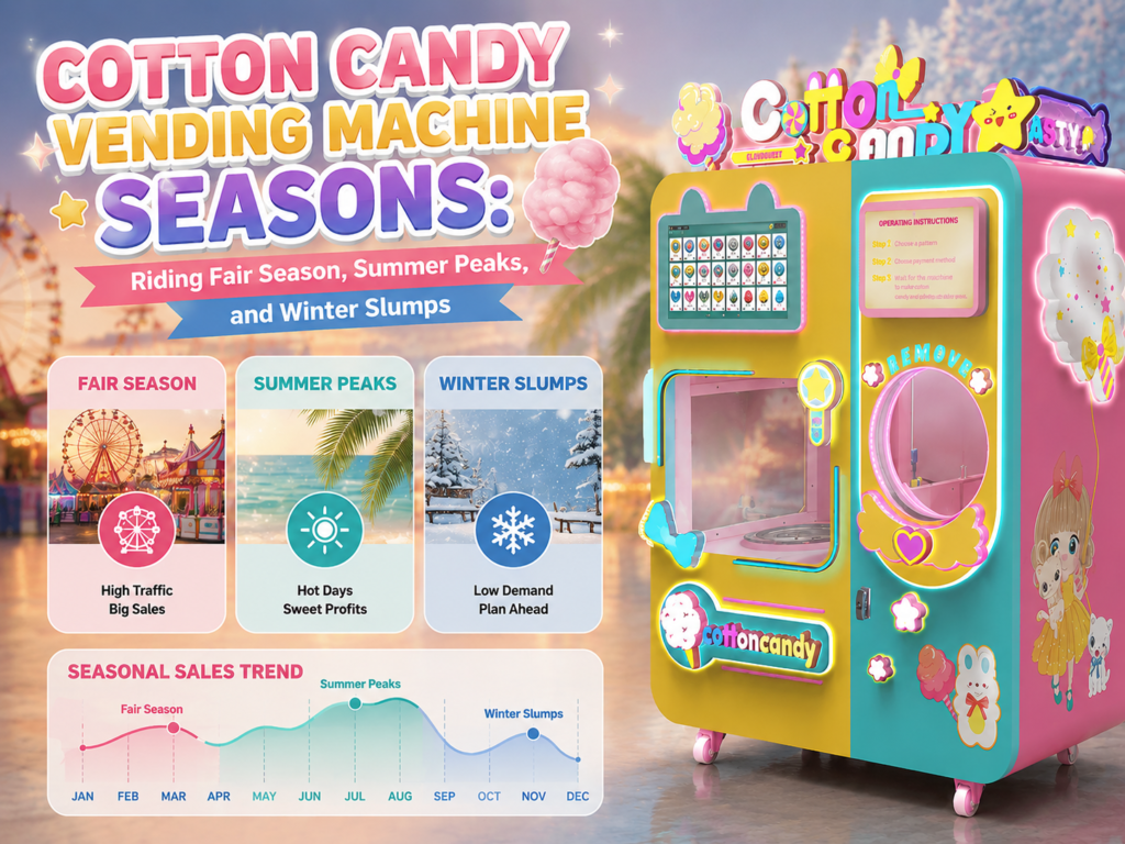 Cotton Candy Vending Machine Seasons: Riding Fair Season, Summer Peaks, and Winter Slumps