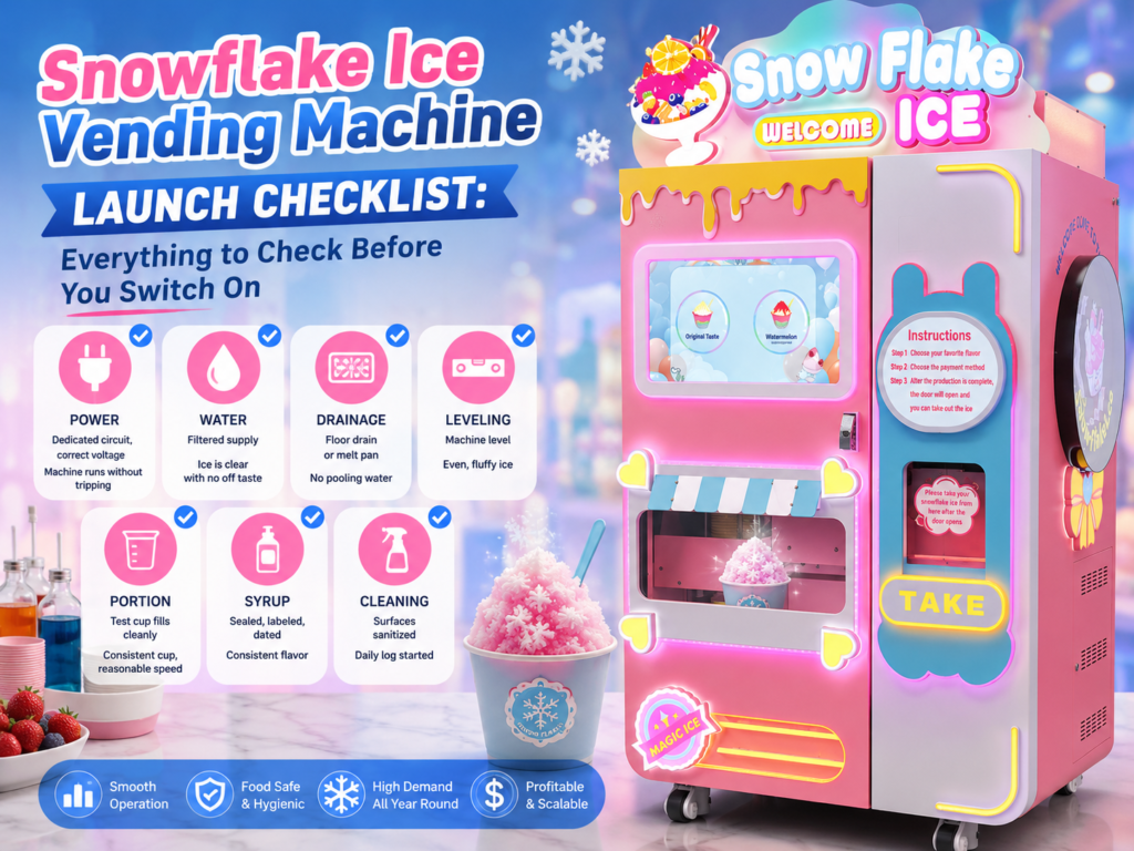 Snowflake Ice Vending Machine Launch Checklist: Everything to Check Before You Switch On