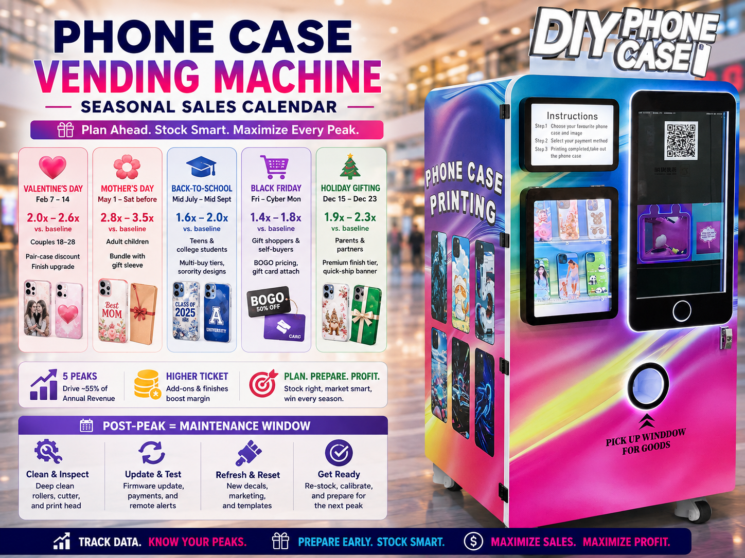 Phone Case Vending Machine Seasonal Sales Calendar: Valentine, Mother's Day, and Back-to-School Patterns Operators Track
