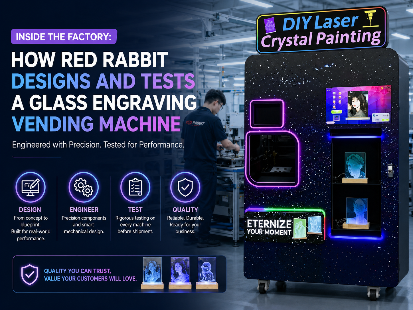 Inside the Factory: How Red Rabbit Designs and Tests a Glass Engraving Vending Machine
