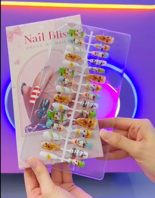 Finished DIY nail art printed by the CT-MJ330 vending machine