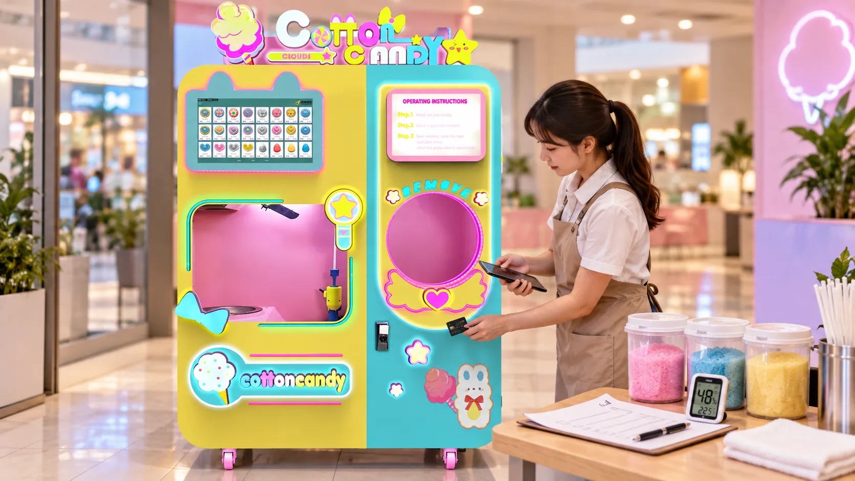 Cotton candy vending machine launch checklist for a first-time operator