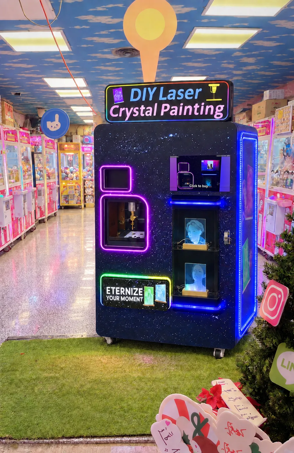 Red Rabbit glass engraving vending machine installed in a vending location
