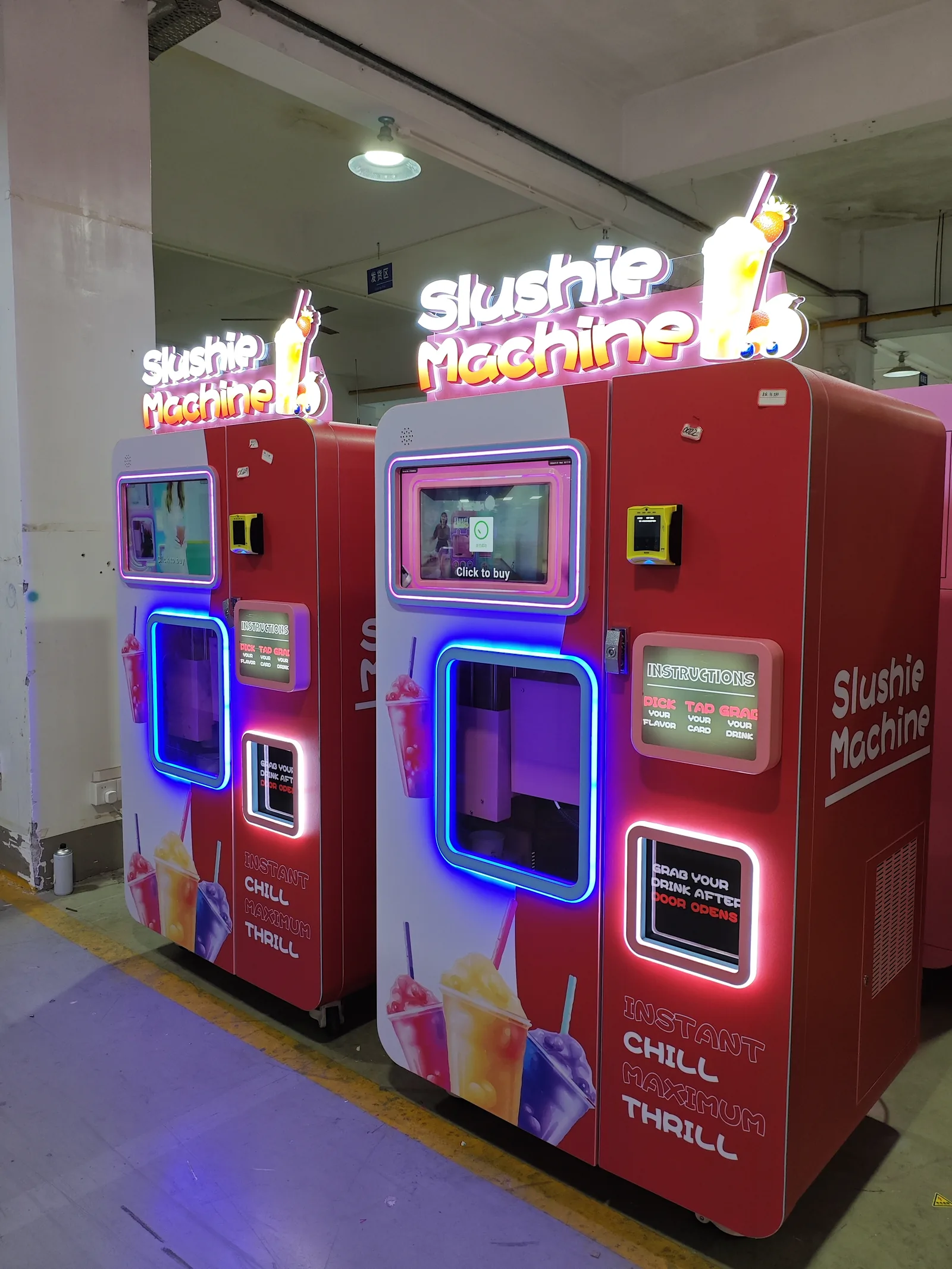Red Rabbit slush vending machine installed in a vending location