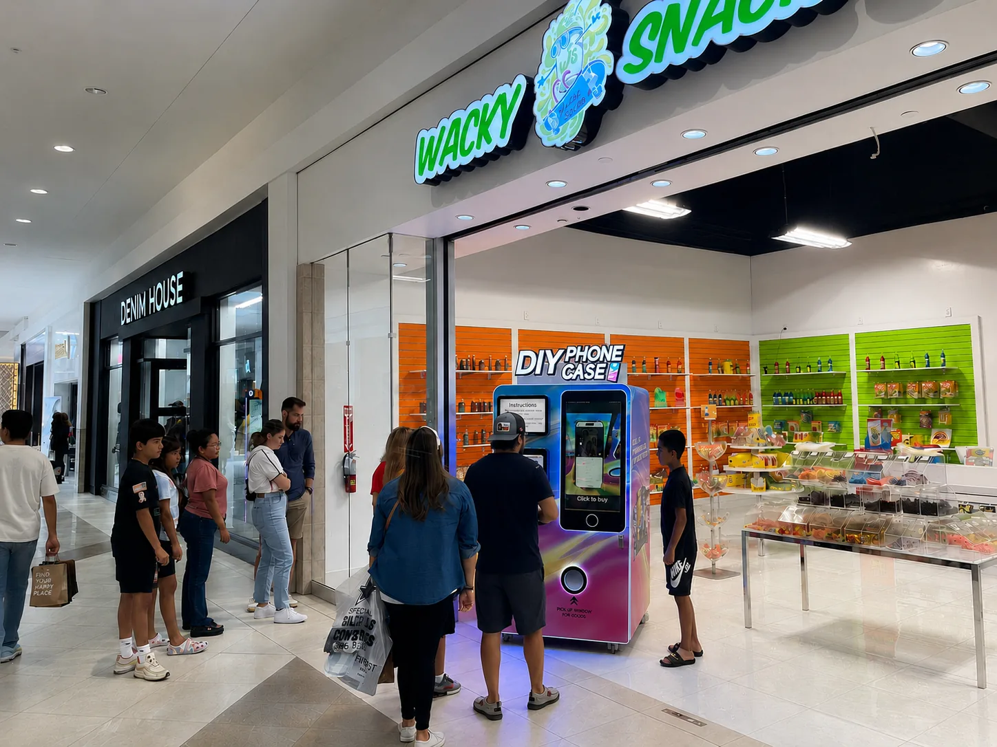 Red Rabbit phone case printing vending machine installed in a vending location