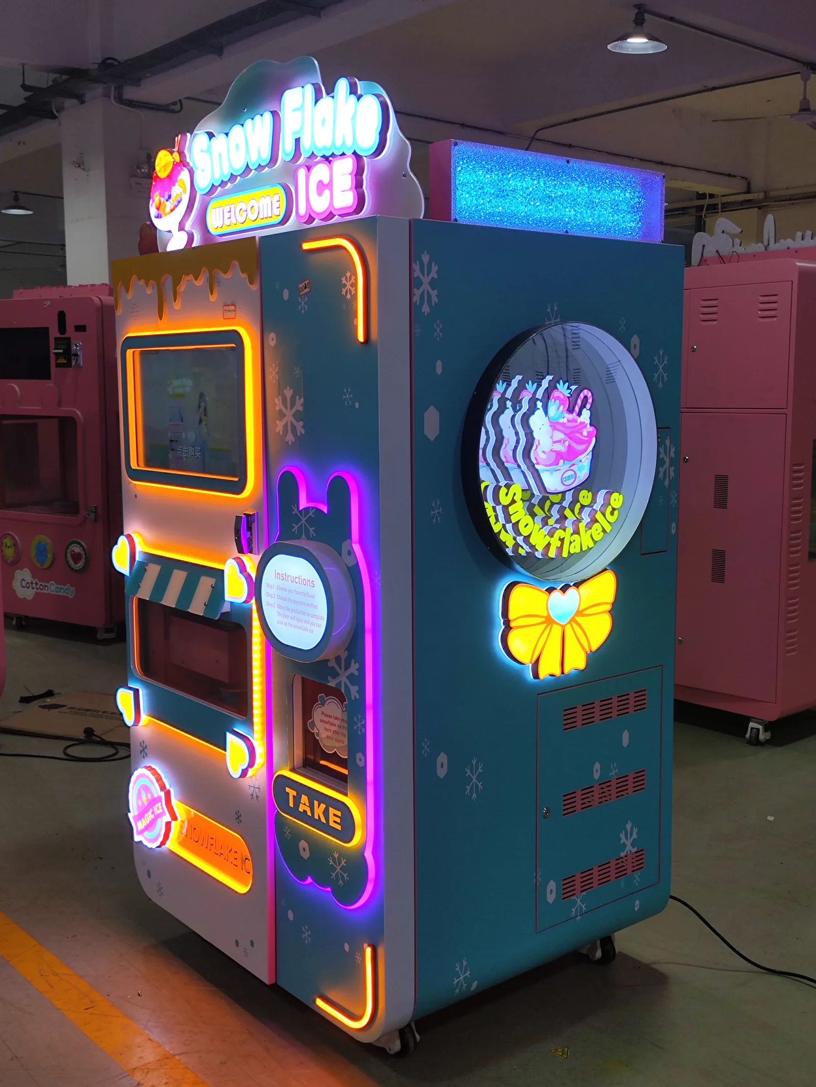 Red Rabbit snowflake ice vending machine installed in a vending location