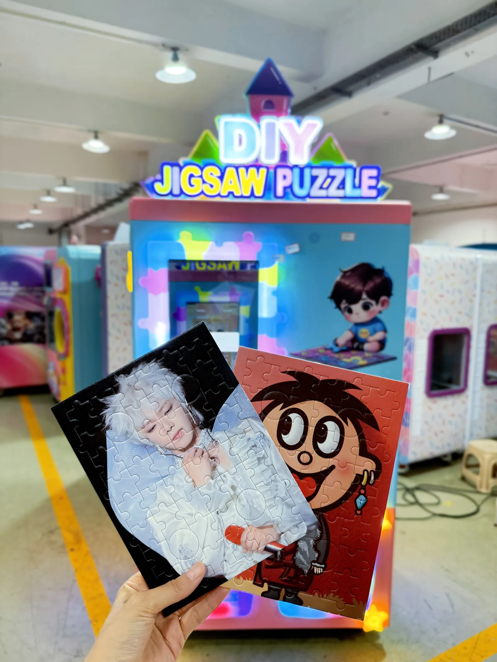 Red Rabbit jigsaw puzzle vending machine installed in a vending location