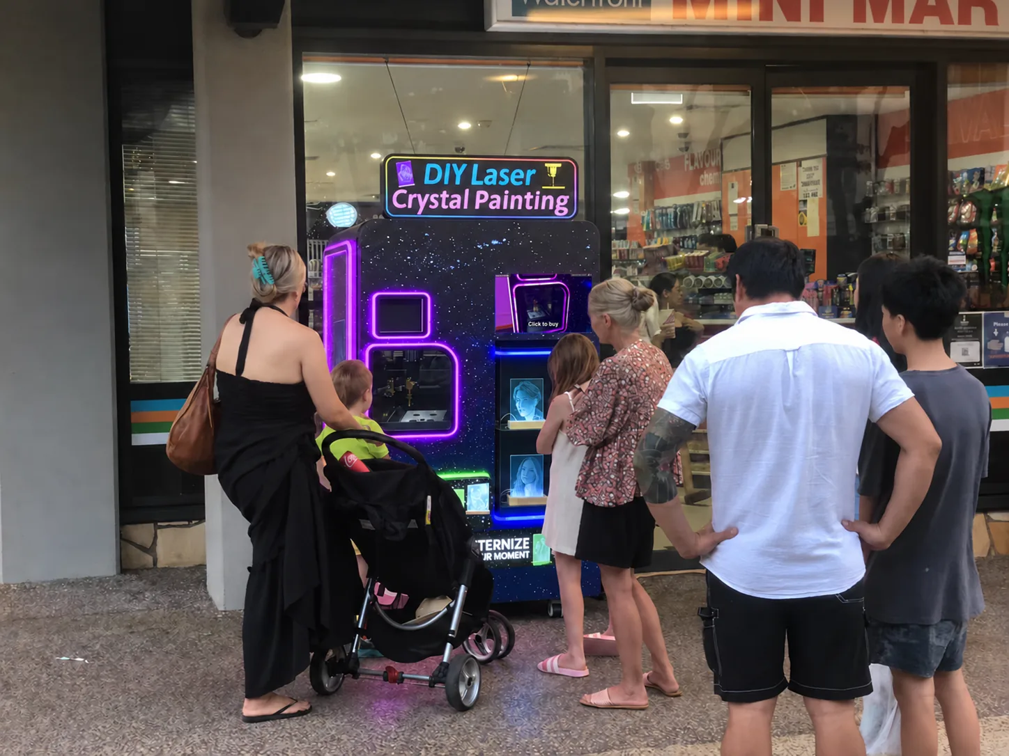 Red Rabbit glass engraving vending machine installed in a vending location